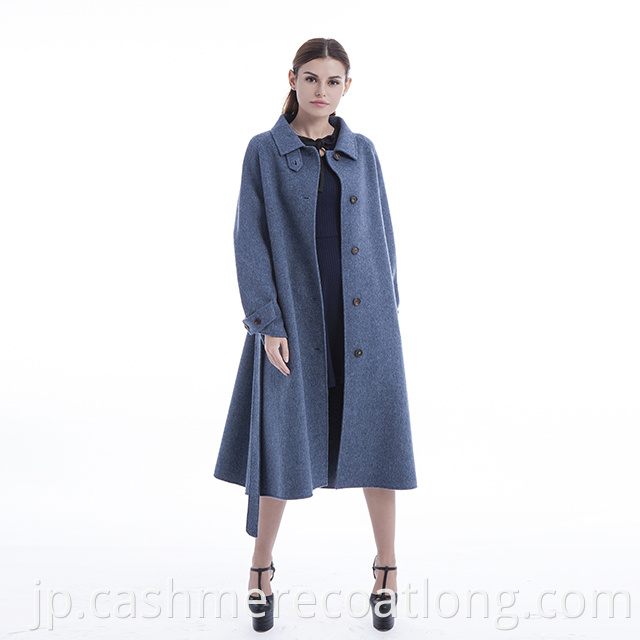 Blue cashmere coat